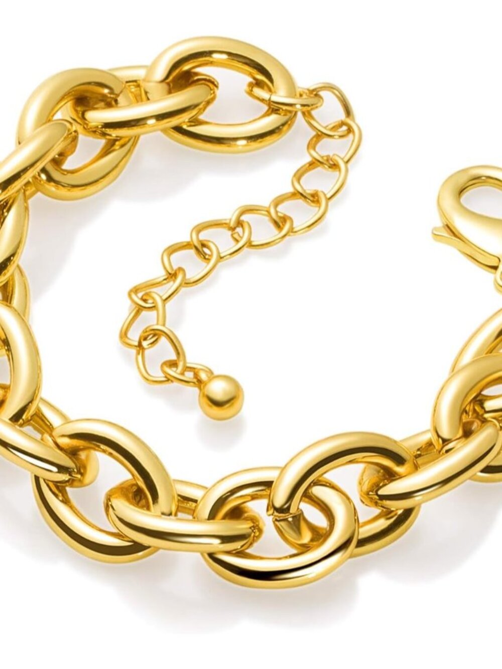 Gold s for Women 14k Gold Plated Chunky Thick Large Link Chain | Oversized polis